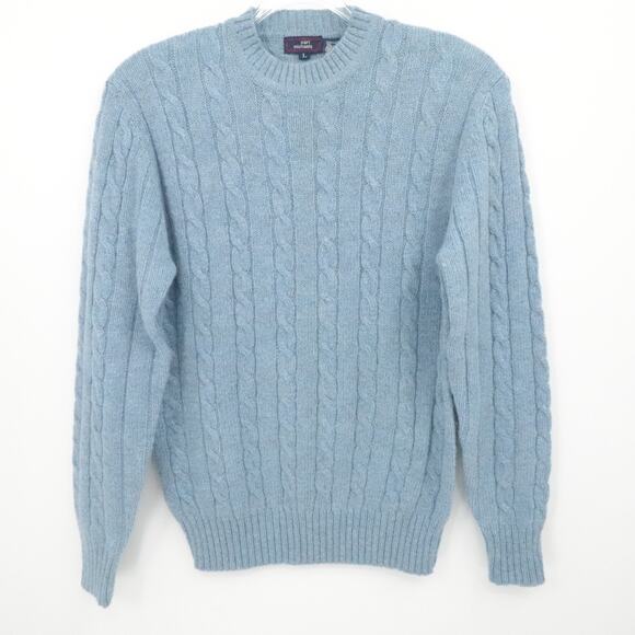 Vintage Carl Michaels Sweater Mens Large Shetland Wool Cable Knit Fisherman - Picture 1 of 10